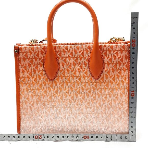 Authentic MICHAL KORS Orange PVC Satchel Bag mn195-112525 - Picture 2 of 16